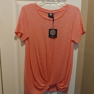 NWT short sleeve stretchy peach top